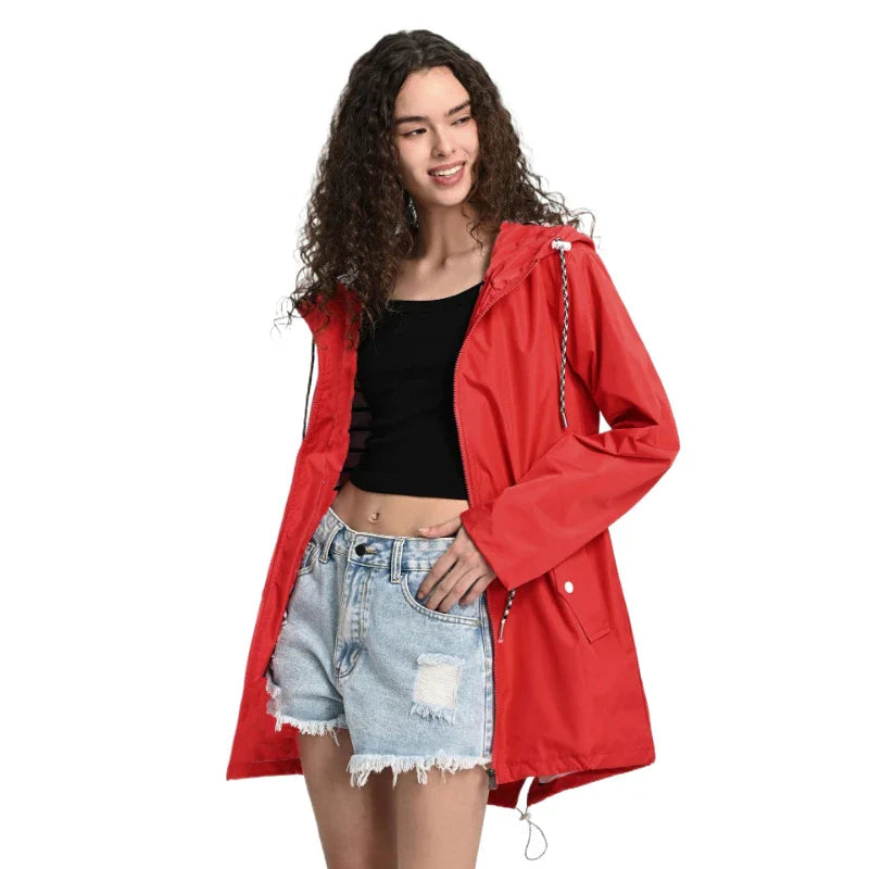 Women's Trench Coat Waterproof Rain Jacket for Outdoor Activities, Stylish & Weatherproof 3