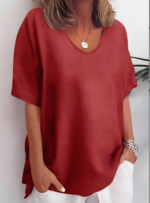 Women's V-Neck Shirt - Versatile and Comfortable Casual Top 3