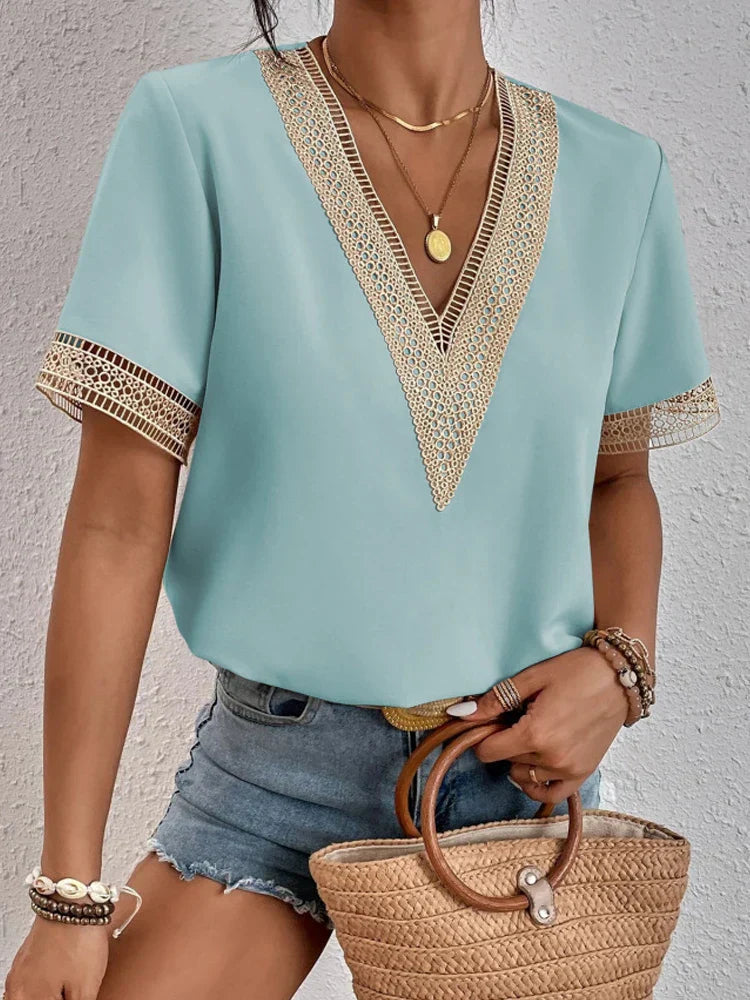 Women's V-Neck Summer Shirt - Stylish and Comfortable Women's Blouse for Casual and Dressy Occasions 3