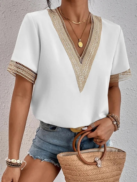 Women's V-Neck Summer Shirt - Stylish and Comfortable Women's Blouse for Casual and Dressy Occasions 7