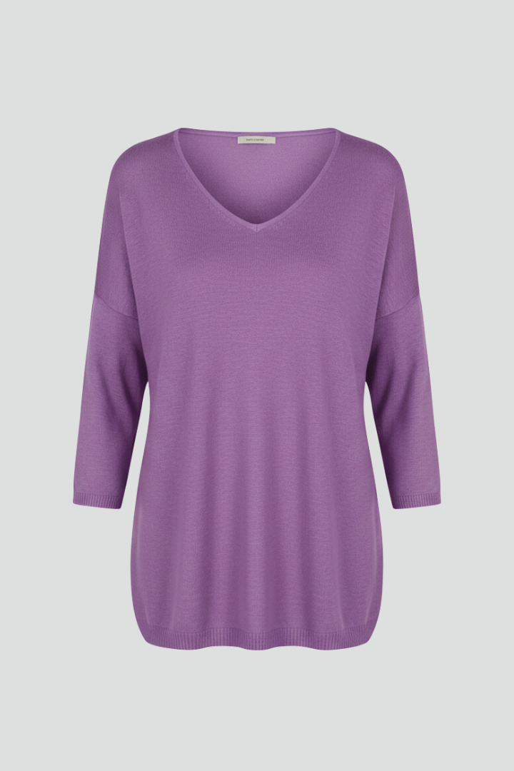 Women’s V-Neck Top with Elbow Sleeves and Loose Fit for Casual Wear 1
