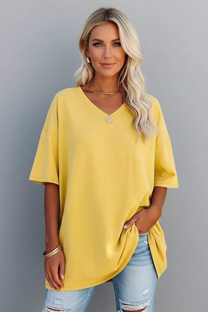 Women’s V Neck Short Sleeve Casual T-Shirt Loose Fit Summer Top 6