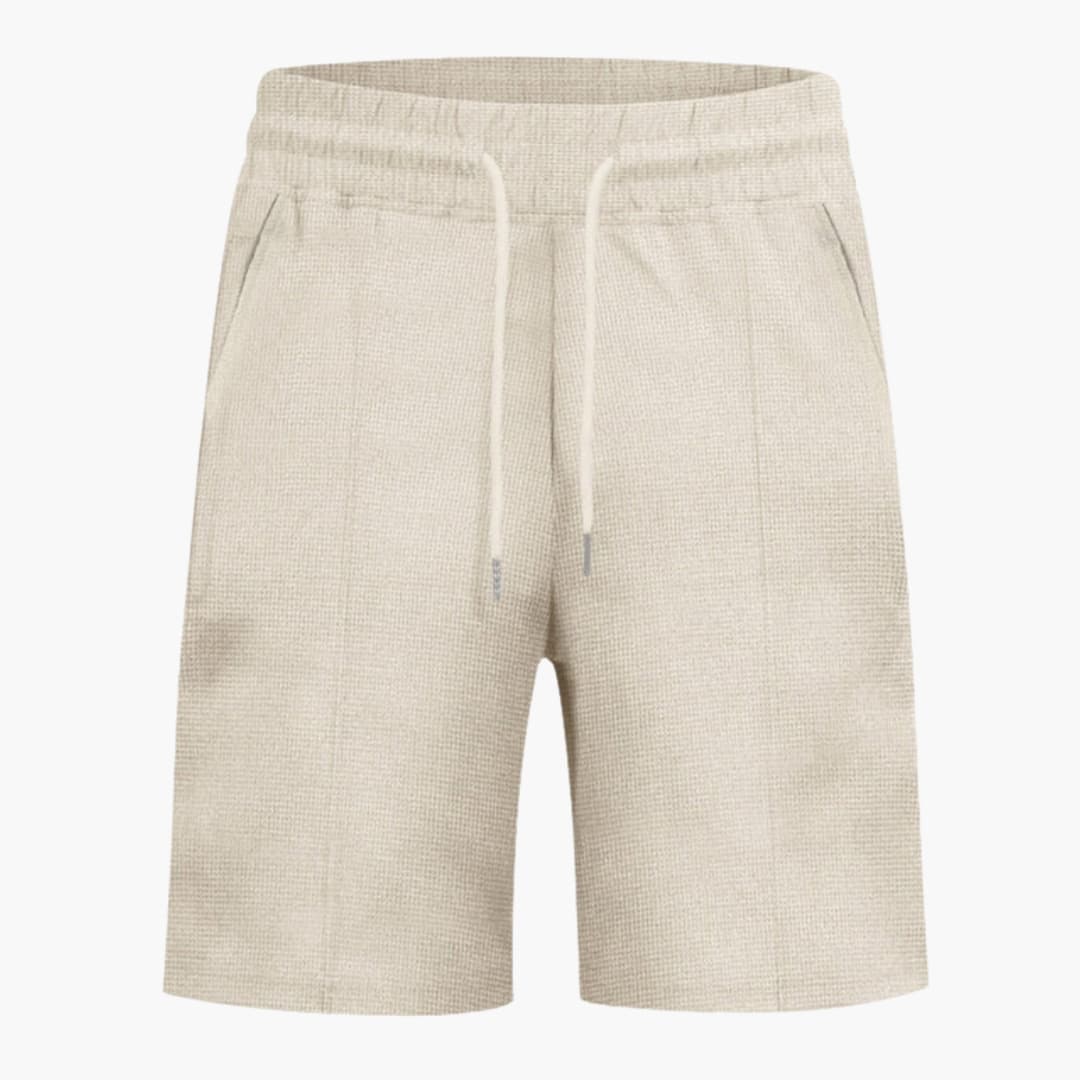 Women's Waffle Texture Shorts with Elastic Waist and Straight Leg Design for Summer Casual Wear 0