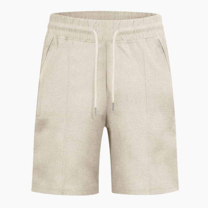 Women's Waffle Texture Shorts with Elastic Waist and Straight Leg Design for Summer Casual Wear 0