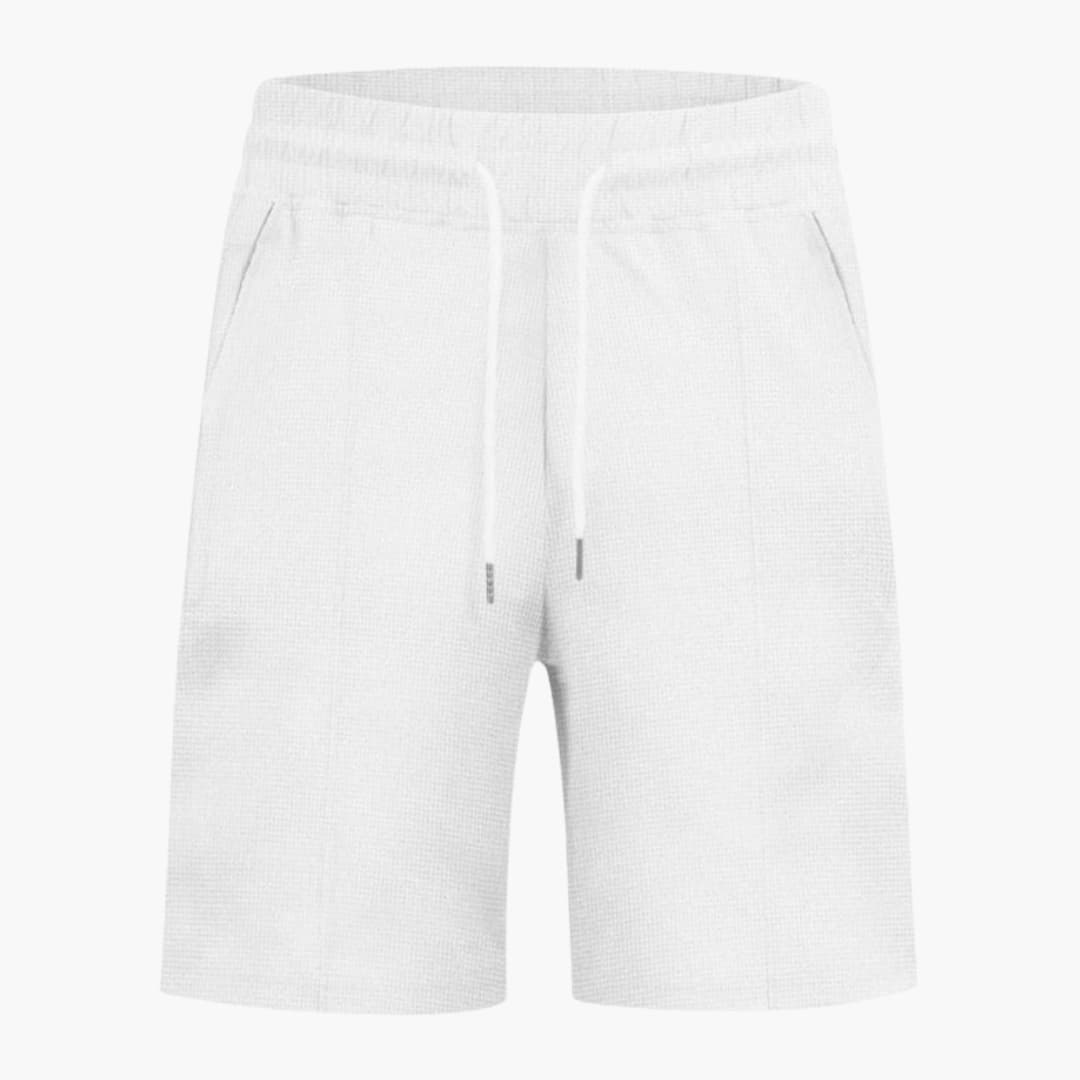 Women's Waffle Texture Shorts with Elastic Waist and Straight Leg Design for Summer Casual Wear 2