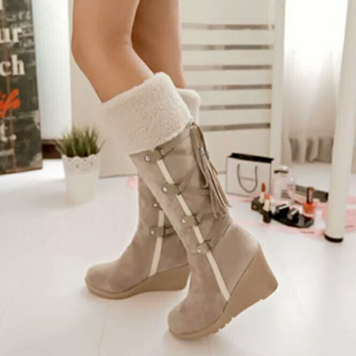 Women’s Warm Winter Boots with Wedge Heel for Stylish Comfort 0