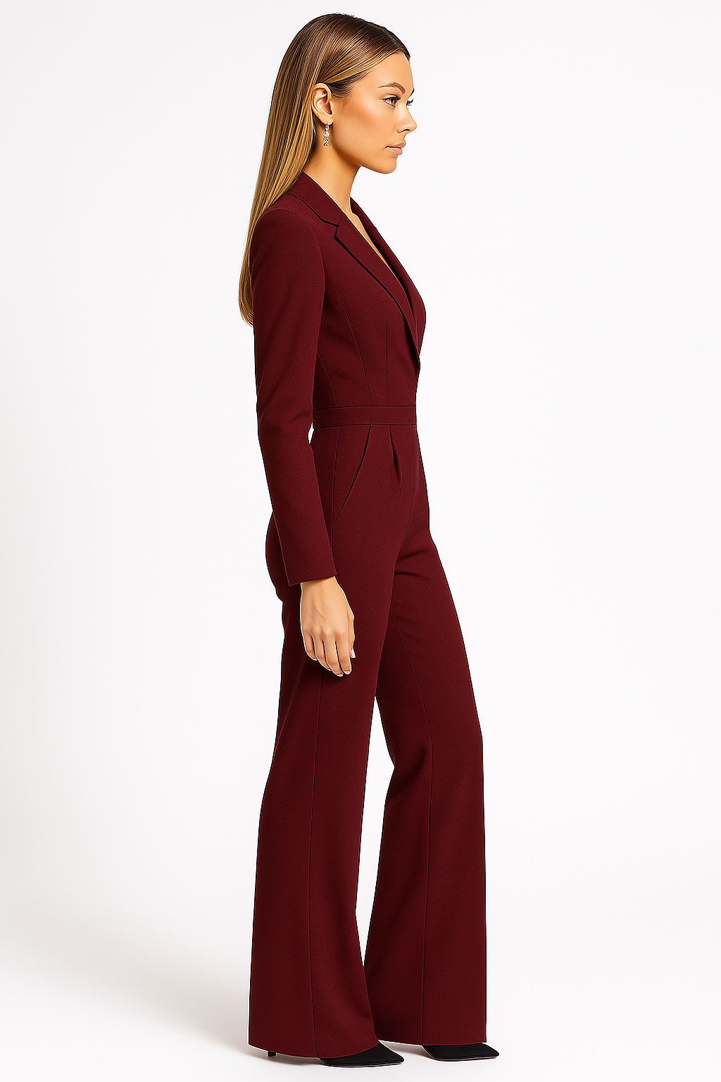 Women's White Jumpsuit, Elegant V-Neck Wide-Leg Design for Modern Occasion Wear 6