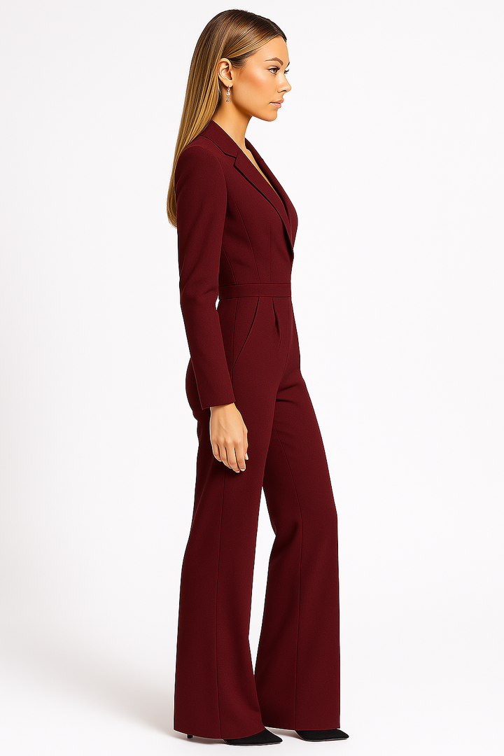 Women's White Jumpsuit, Elegant V-Neck Wide-Leg Design for Modern Occasion Wear 6