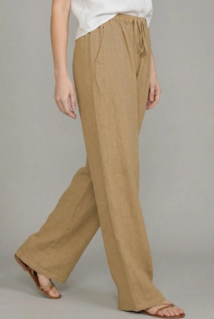 Women's Wide Leg Pants with Elastic Drawstring Waistband - Comfortable Summer Style for Casual Outings 1