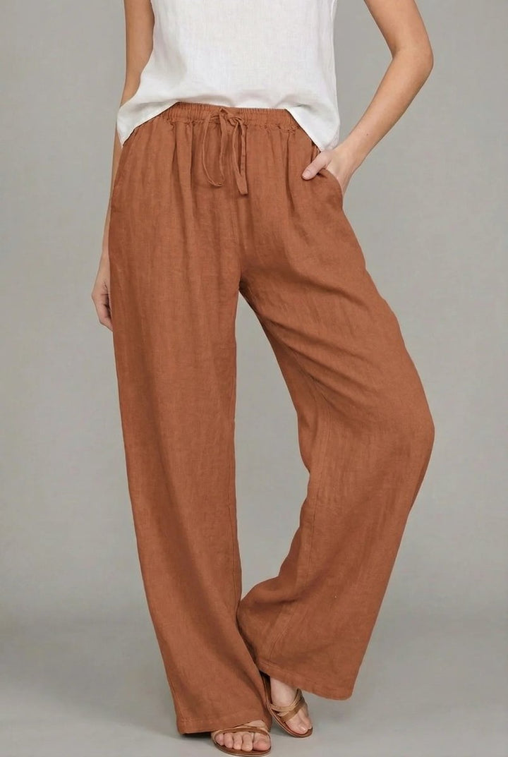 Women's Wide Leg Pants with Elastic Drawstring Waistband - Comfortable Summer Style for Casual Outings 4