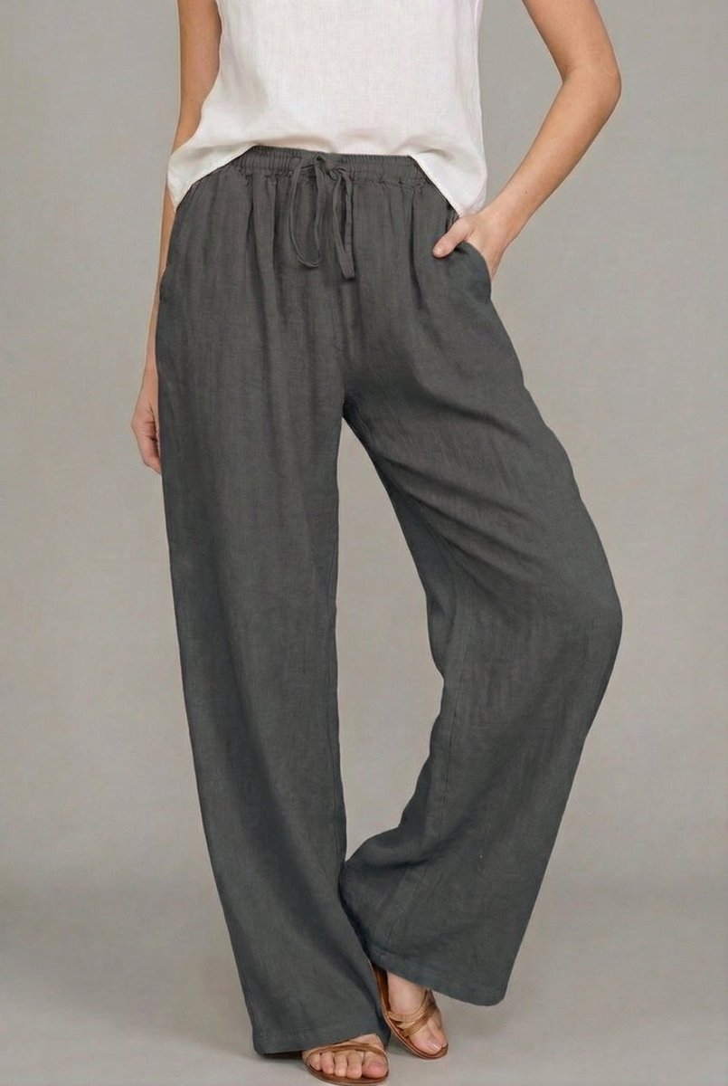 Women's Wide Leg Pants with Elastic Drawstring Waistband - Comfortable Summer Style for Casual Outings 5
