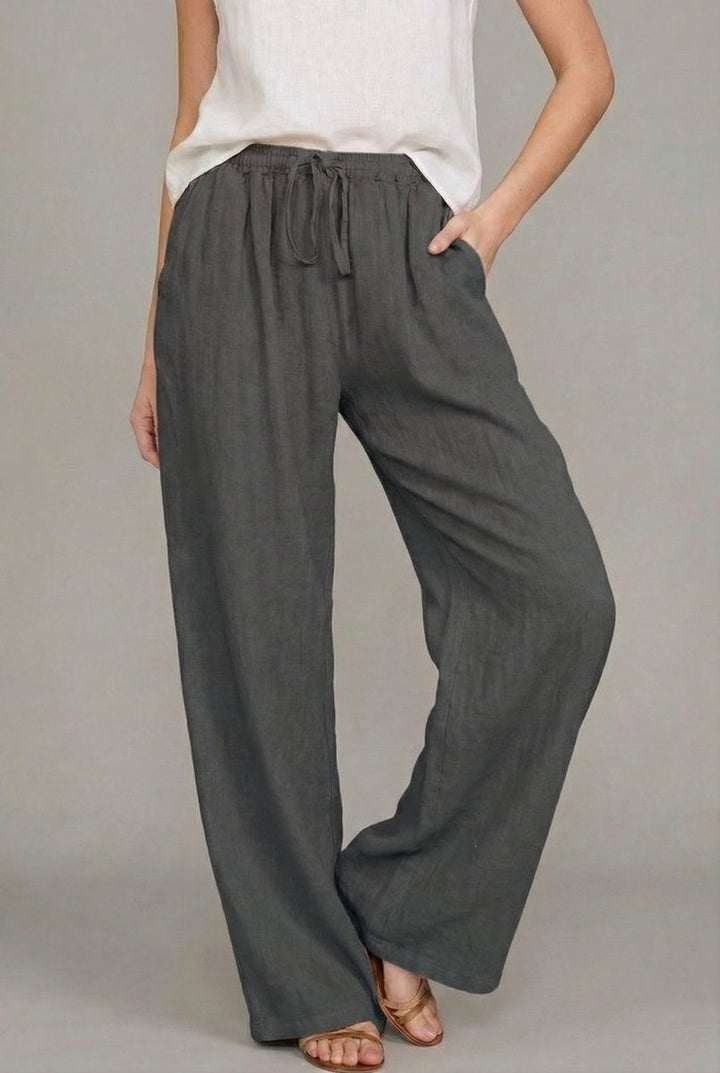 Women's Wide Leg Pants with Elastic Drawstring Waistband - Comfortable Summer Style for Casual Outings 5