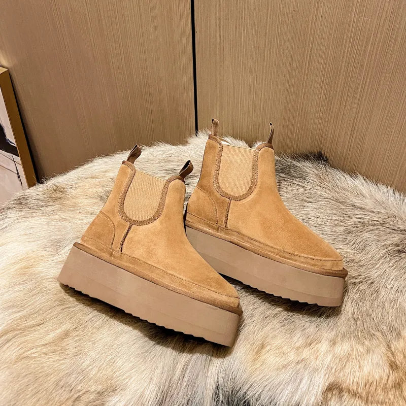 Women’s Winter Ankle Boots with Comfortable Warm Lining and Trendy Thick Sole 6
