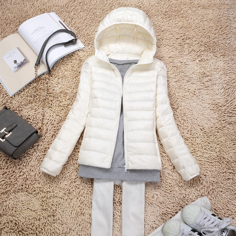 Women's Winter Coats - Chic Lightweight Hooded Jacket for Stylish Layering 0