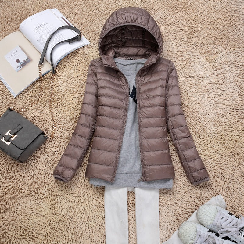 Women's Winter Coats - Chic Lightweight Hooded Jacket for Stylish Layering 2