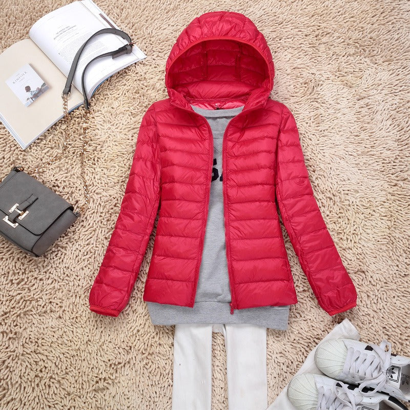Women's Winter Coats - Chic Lightweight Hooded Jacket for Stylish Layering 3