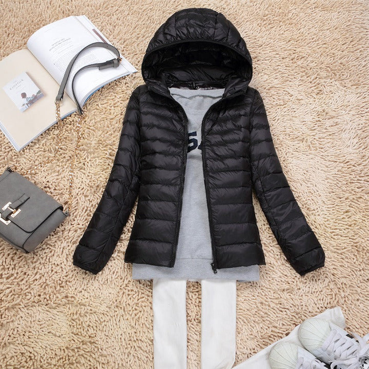 Women's Winter Coats - Chic Lightweight Hooded Jacket for Stylish Layering 4
