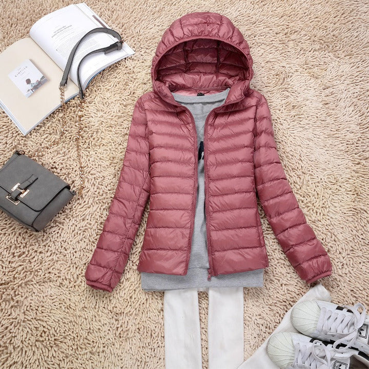 Women's Winter Coats - Chic Lightweight Hooded Jacket for Stylish Layering 7
