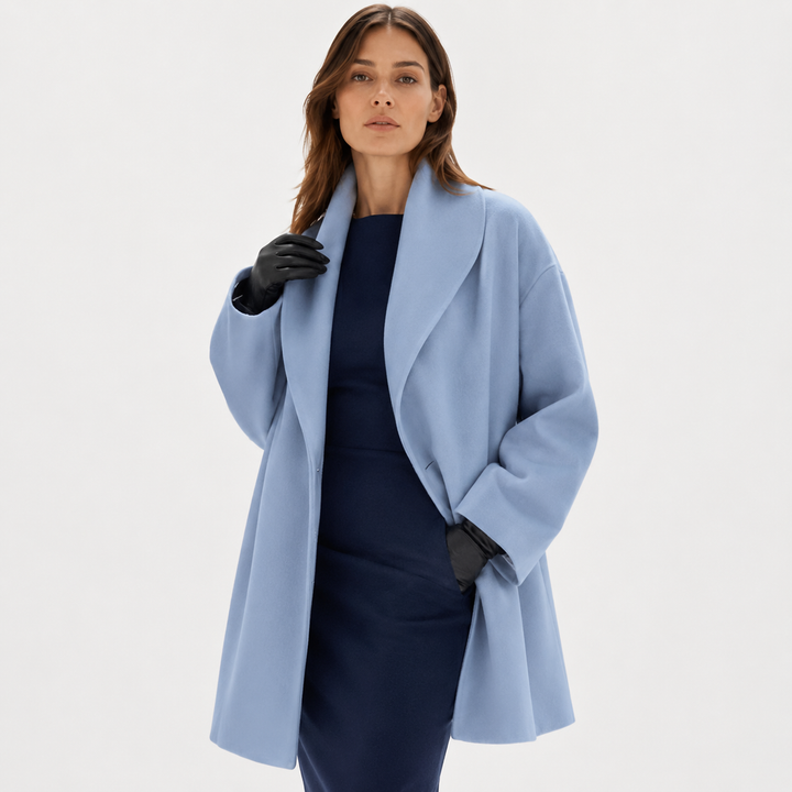 Women's Winter Coats - Elegant Longline Structured Collar Warm Outerwear for Cold Weather 1