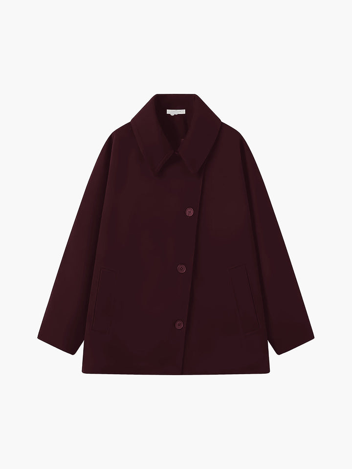 Women's Winter Wool Coat with Button Closure - Oversized Design for Cold Weather 8