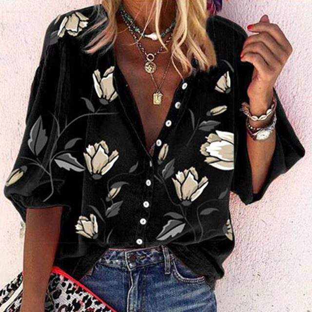 Womens Blouse - Floral Lightweight Summer Tops for Women, Elegant Everyday Wear 3