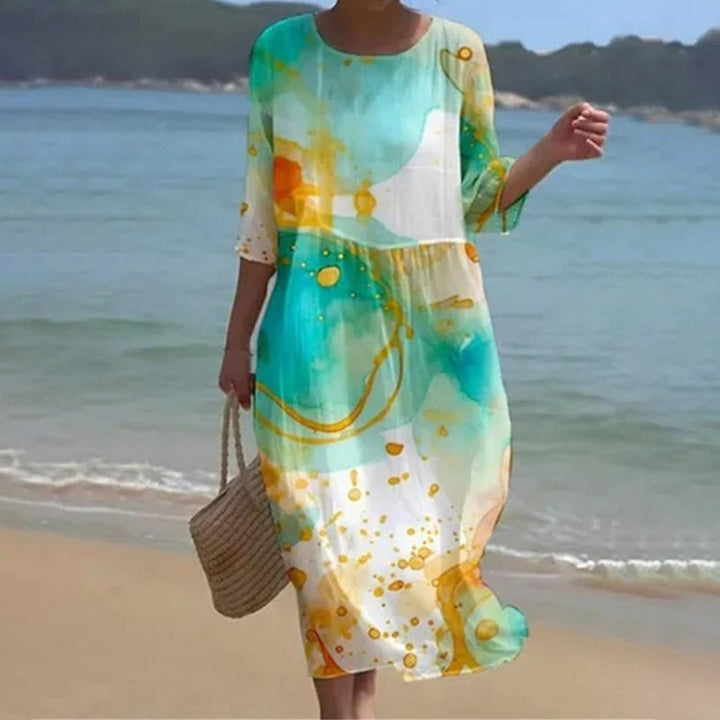 Womens Dress - Elegant Floral Summer Dresses with Tummy Covering Design for Casual Wear 3