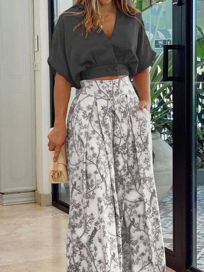 Womens Set - Trendy Two Piece Sets Floral Print Summer Ensemble for Casual Outings 3